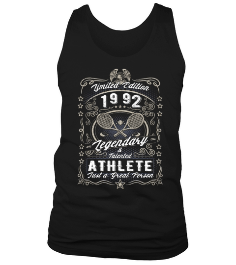 Vintage 1992 Tennis Birthday Gift Sport Hobby Tank Top Unisex