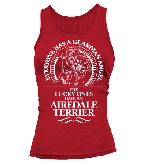 Airedale Terrier Guardian Angel dog quote Tank top Woman