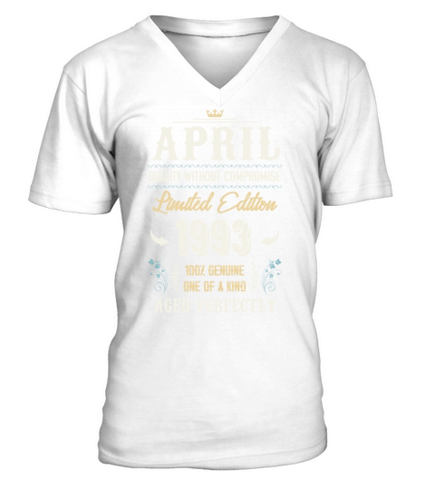 April 1993 Vintage Birthday Present V-Neck T-shirt
