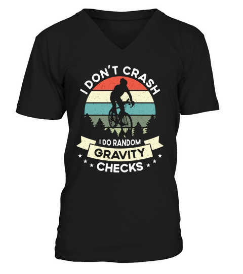 Bicycle I Dont Crash I Do Retro Bicycling Cyclist V-Neck T-shirt