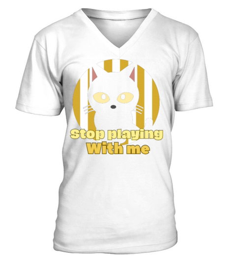 Dont playing with me cat vintage t-shirt V-Neck T-shirt
