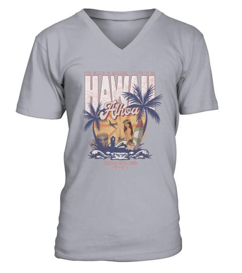 Hawaii Retro Holiday Island Gift USA V-Neck T-shirt