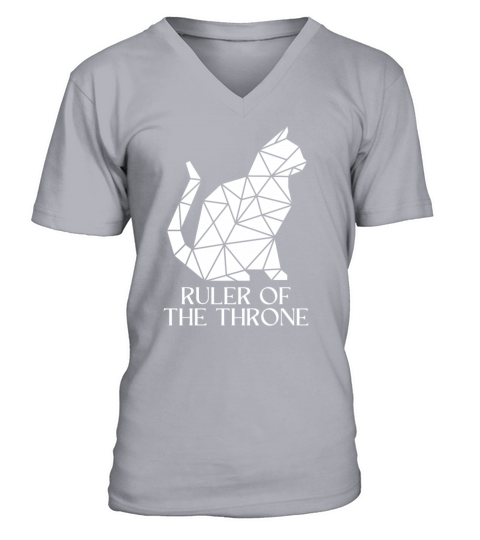 vitage 80s geometric cat meow with sunset V-Neck T-shirt