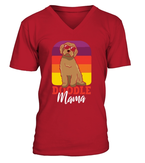 Womens Doodle Mama Labradoodle Goldendoodle V-Neck T-shirt