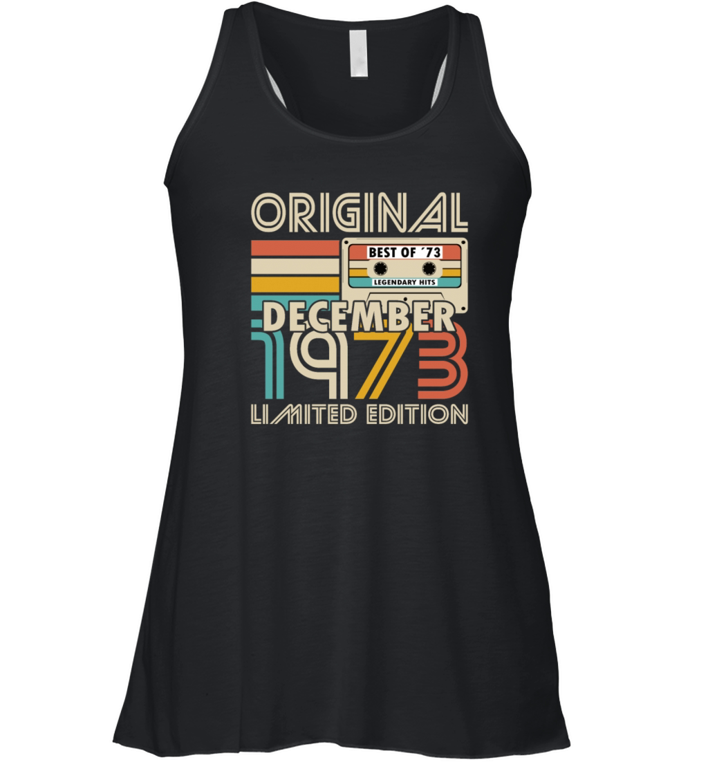 50th birthday december 1973 original 1973 Women's Flowy Tank Top