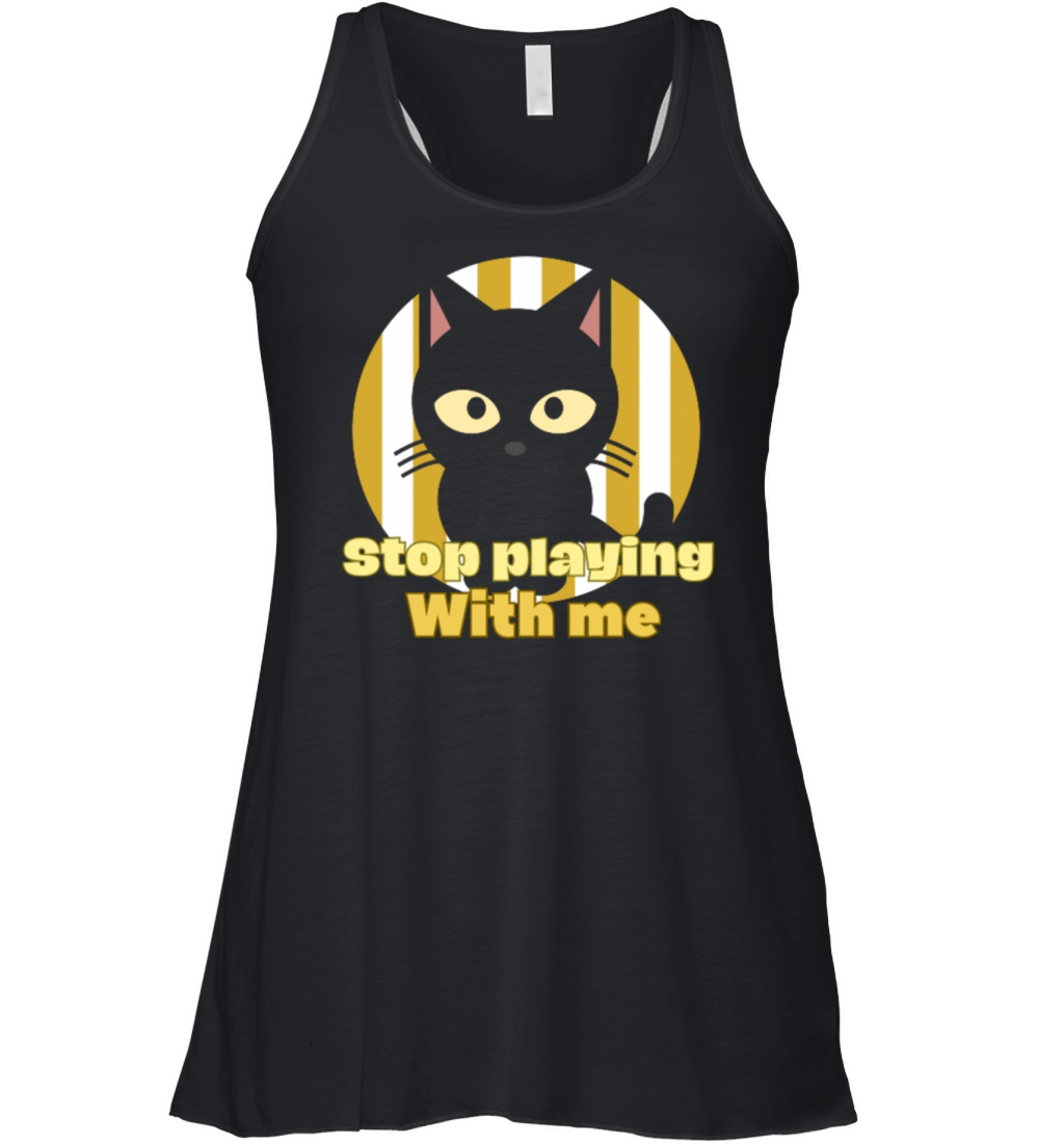 Dont playing with me cat vintage t-shirt Women's Flowy Tank Top
