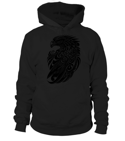 Eagle In Vintage Tattoo Tribal Feather Style Hoodie Unisex