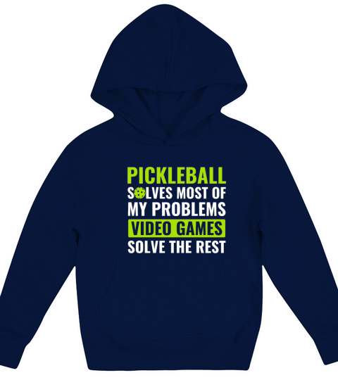 Pickleball and Video Games Pickleball Quote Funny Kids Hoodie