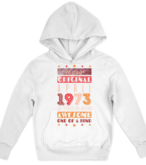 Vintage Original April 1973 - 50 years Kids Hoodie