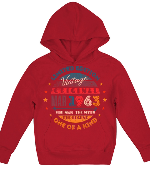 Vintage Original March 1963 Kids Hoodie