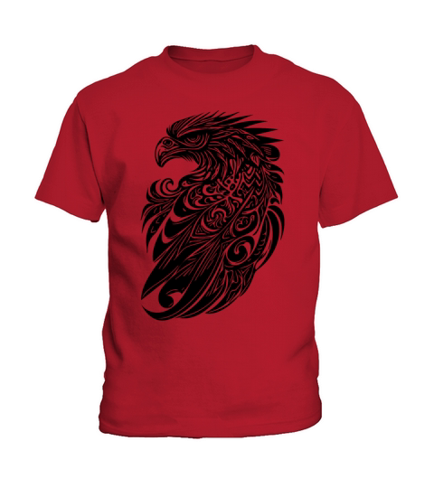 Eagle In Vintage Tattoo Tribal Feather Style Kids T-Shirt
