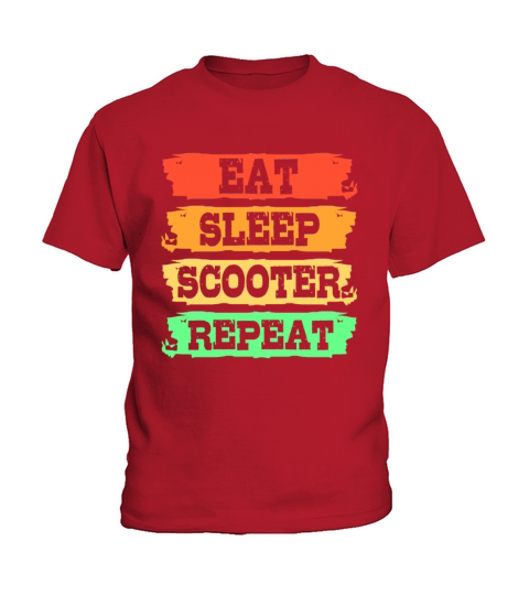 Retro Kick Scooter Eat Sleep Scooter Repeat Kids T-Shirt