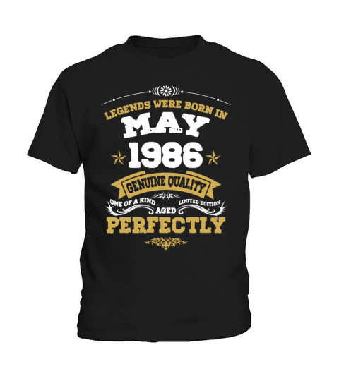 Vintage Aged To Perfection May 1986 Kids T-Shirt