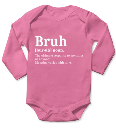Funny Vintage Bruh Definition Brother Long Sleeve Baby One-Piece