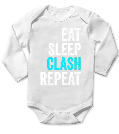 Mens Gaming Clan idea Eat Sleep Clash Repeat Long Sleeve Baby One-Piece