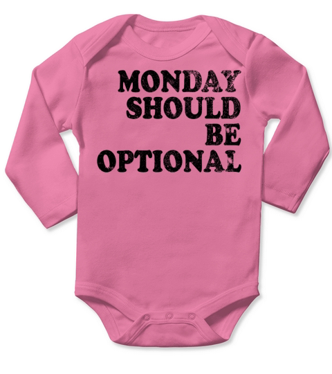 Monday should be optional vintage Long Sleeve Baby One-Piece