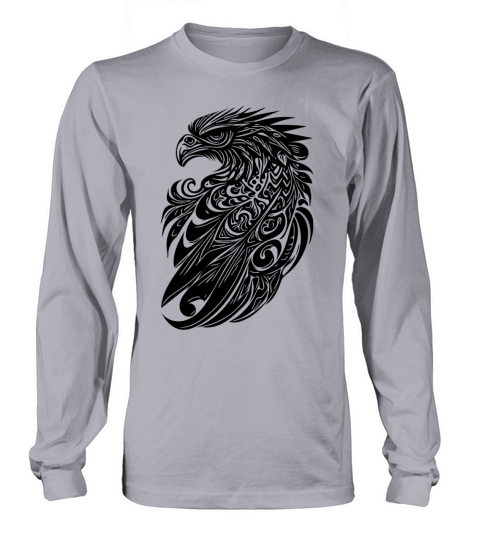 Eagle In Vintage Tattoo Tribal Feather Style Long sleeved Unisex