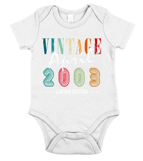 April vintage 2003 born vintage birthday Short Sleeve Baby One-Piece
