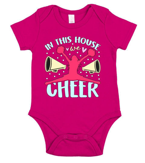 Cheerleading In This House We Cheer Squad Dancer Short Sleeve Baby One-Piece