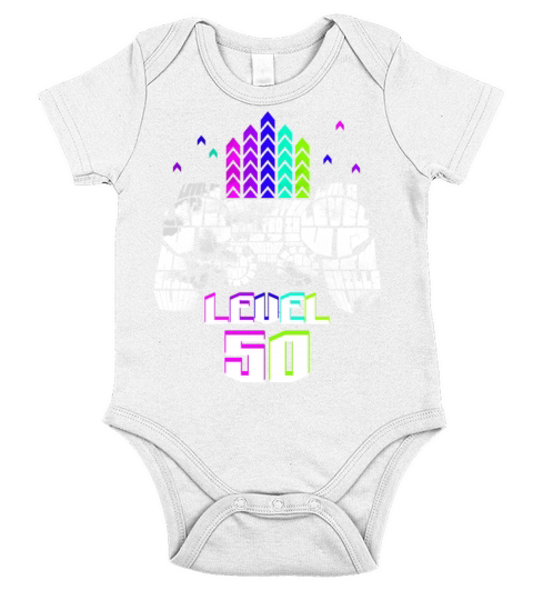 Geek Level 50 Unlocked 1973 50th Birthday Gamer Short Sleeve Baby One-Piece