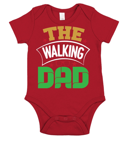 Happy Fathers Day The Walking Dad Short Sleeve Baby One-Piece
