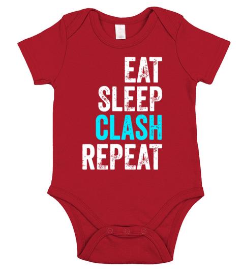 Mens Gaming Clan idea Eat Sleep Clash Repeat Short Sleeve Baby One-Piece