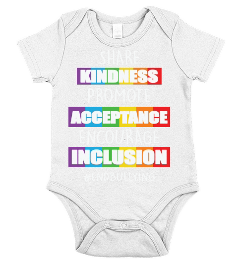Share Kindness Promote Acceptance Encourage Inclusion Short Sleeve Baby One-Piece