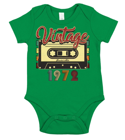 Vintage 1972 Greatest Hits Cassette Tape Short Sleeve Baby One-Piece