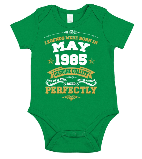 Vintage Aged To Perfection May 1985 Short Sleeve Baby One-Piece
