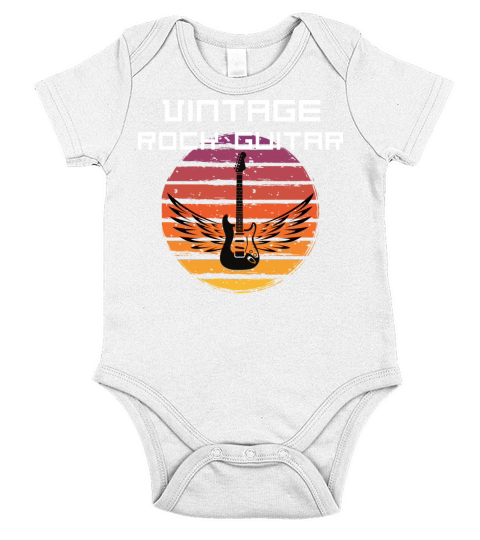 vintage rock guitar Short Sleeve Baby One-Piece