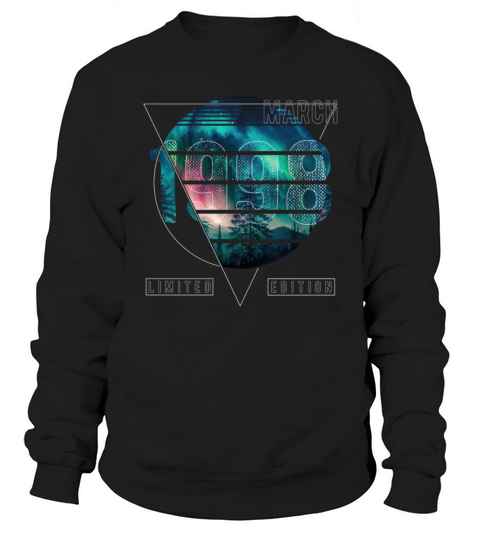 Limited Edition 1998 March Birthday Polar Lights Sweatshirt Unisex