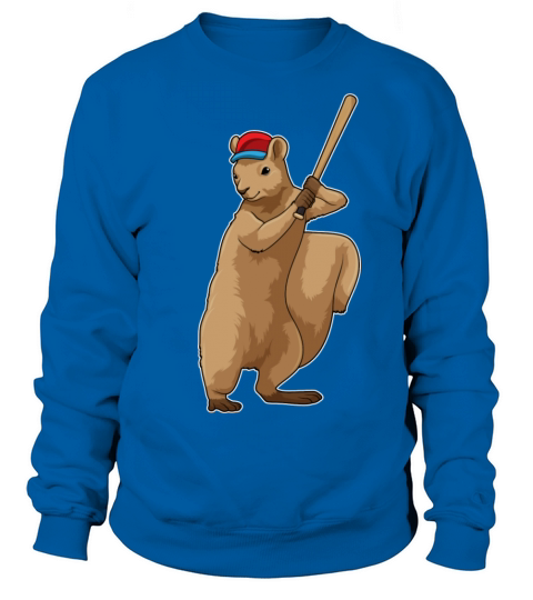 Squirrel At Baseball With Baseball Bat Sweatshirt Unisex