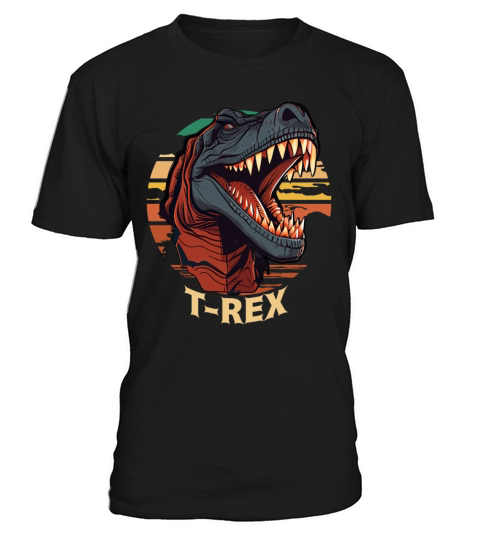 Retro Sunset T-Rex Tyrannosaurus Head Cool Dinosau T-Shirt Unisex