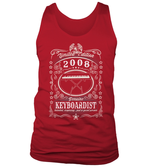 Vintage 2008 Keyboardist Birthday Gift Keyboard Tank Top Unisex