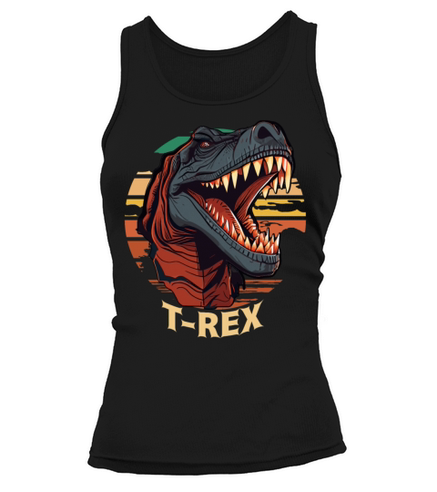 Retro Sunset T-Rex Tyrannosaurus Head Cool Dinosau Tank top Woman