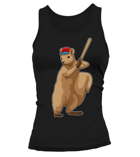 Squirrel At Baseball With Baseball Bat Tank top Woman