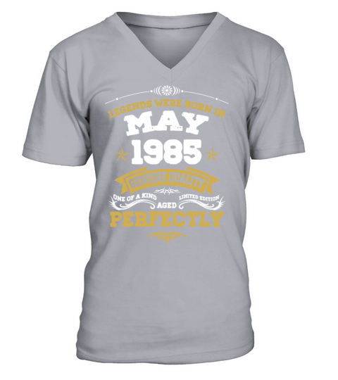 Vintage Aged To Perfection May 1985 V-Neck T-shirt