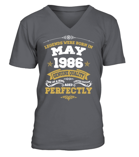 Vintage Aged To Perfection May 1986 V-Neck T-shirt