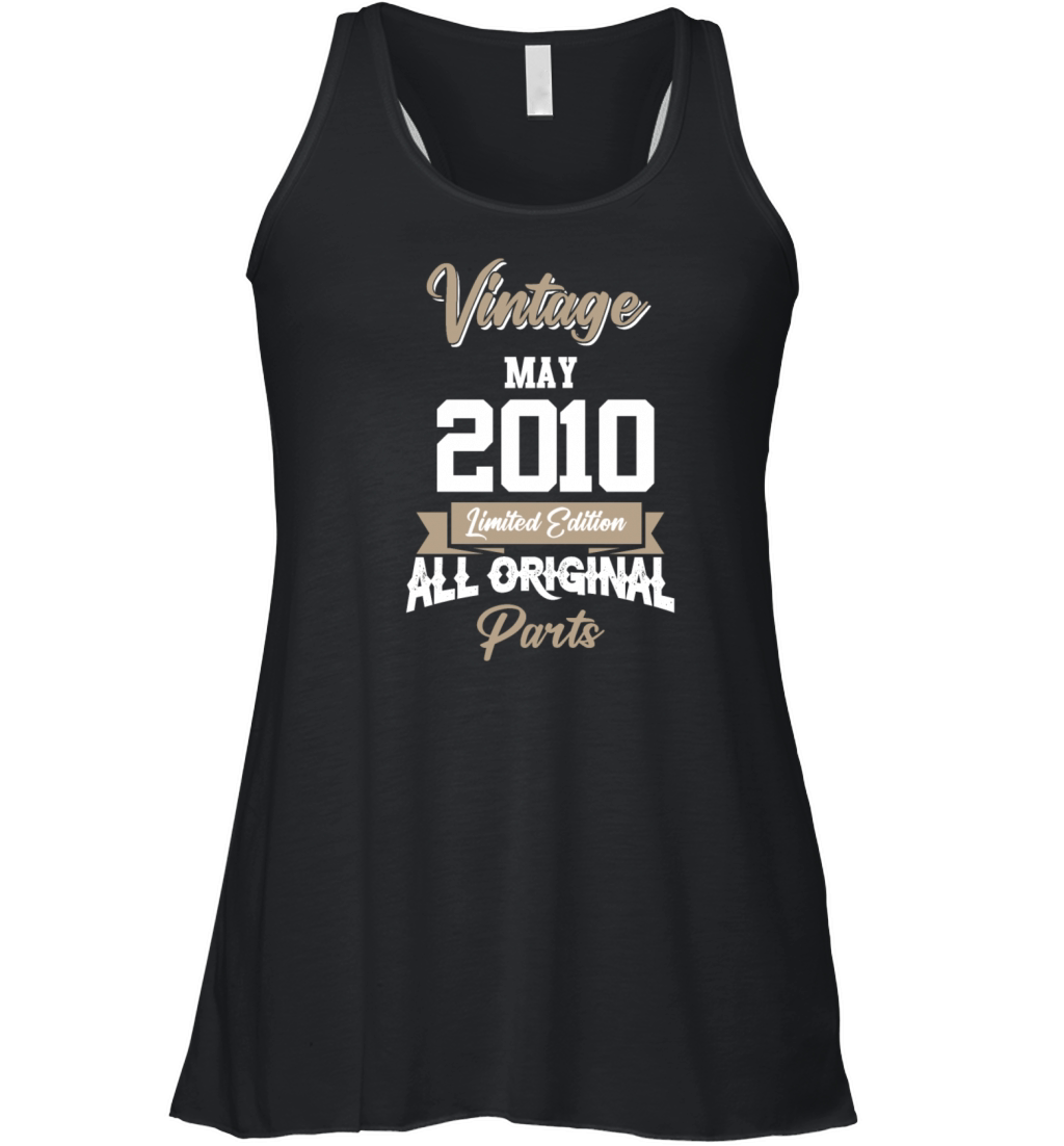 May 2010 Vintage Birthday Present Women's Flowy Tank Top