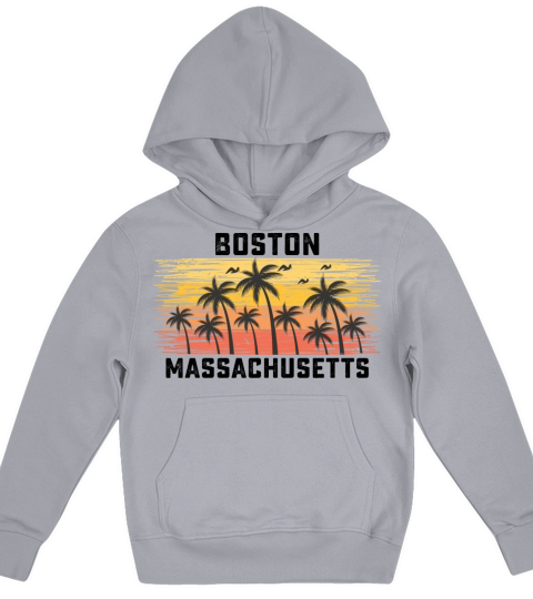 Boston Massachusetts Summer Retro VIntage Vacation Kids Hoodie