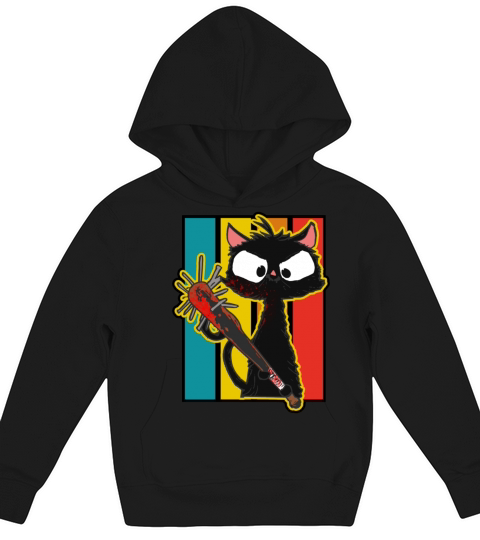 Halloween Retro Cat Vintage Cat Kids Hoodie