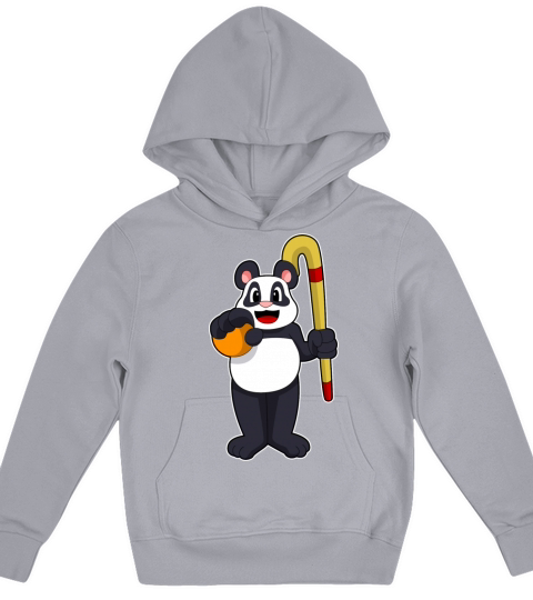 Panda At Hockey With Hockey Bat Kids Hoodie
