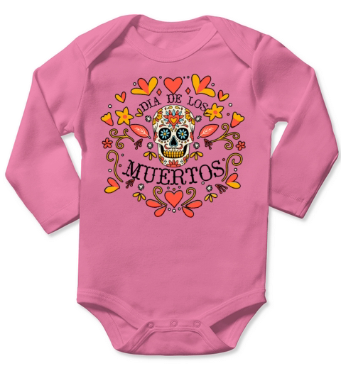 Dia De Los Muertos Day Of Dead Mexican Long Sleeve Baby One-Piece