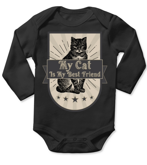 My cat is my best friend t-shirt Long Sleeve Baby One-Piece