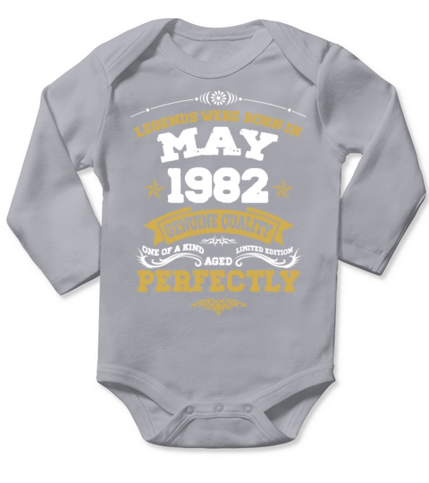Vintage Aged To Perfection May 1982 Long Sleeve Baby One-Piece