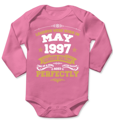 Vintage Aged To Perfection May 1997 Long Sleeve Baby One-Piece