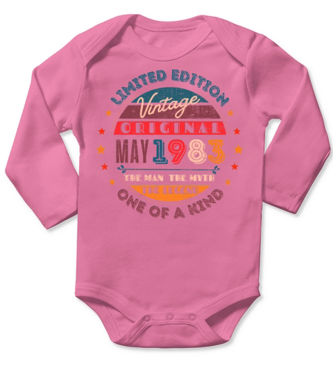 Vintage May 1983 Long Sleeve Baby One-Piece