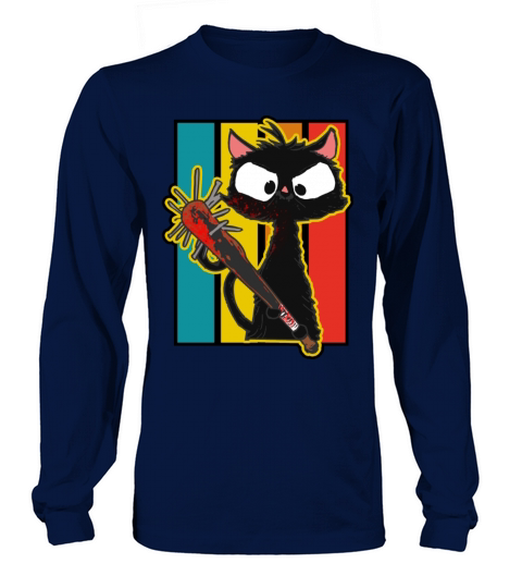 Halloween Retro Cat Vintage Cat Long sleeved Unisex