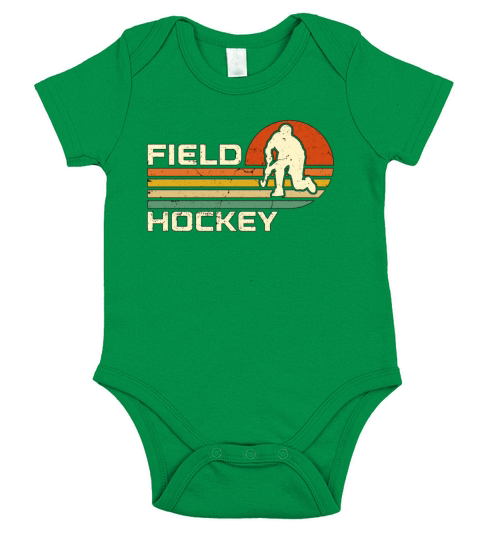 Field Hockey Retro Ice Hockey Loves Goalkeeper Short Sleeve Baby One-Piece