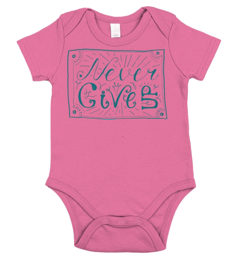 NEVER GIVE UP Short Sleeve Baby One-Piece